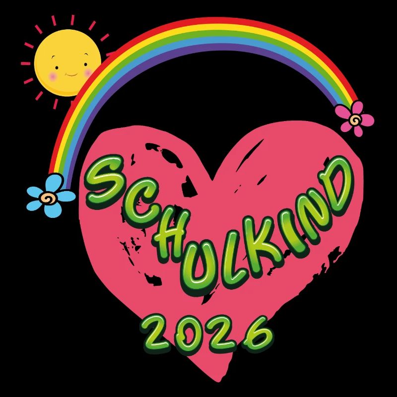 Schulkind Herz Regenbogen 2026