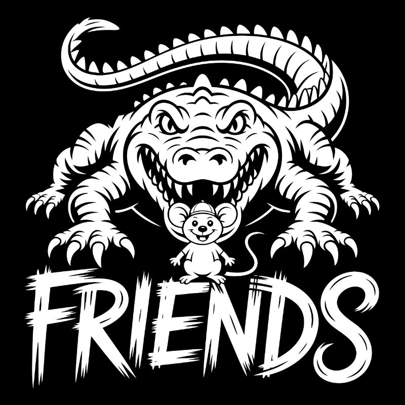 Friends for life – crocodile, alligator and mouse