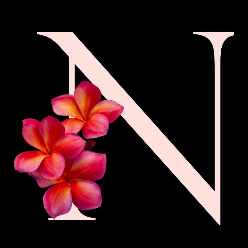 Monogramme floral N