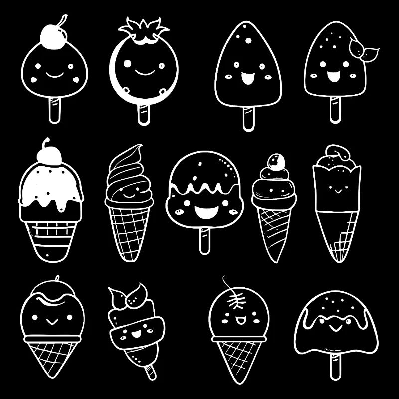 Variété de glaces Look comique