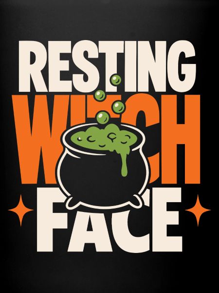 Resting Witch Face Cauldron
