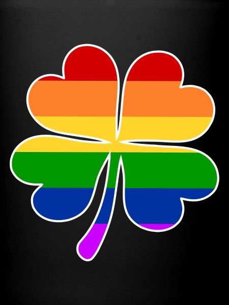 Regenbogen Flagge Vierblättriges Kleeblatt