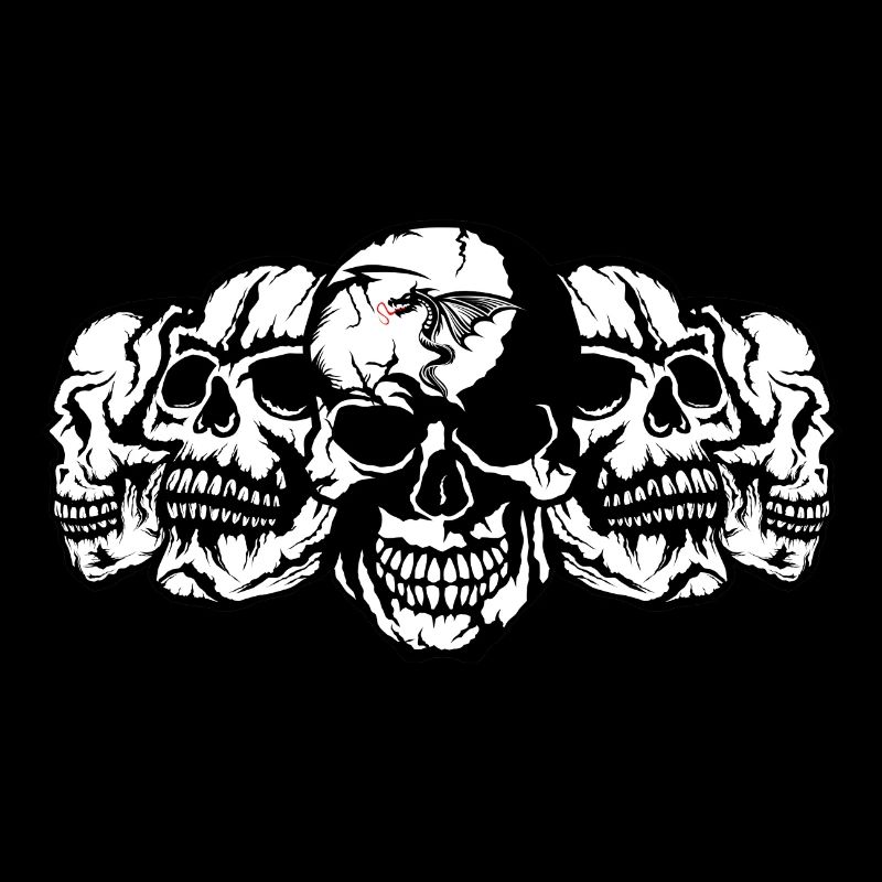 death head face profile skull three-quarter whimsical