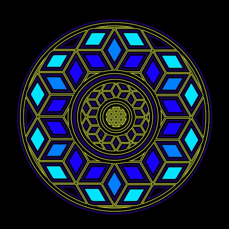 Goa Psy Dice Design Circle Yoga Pattern