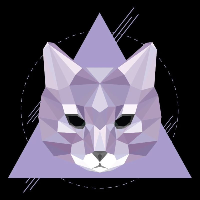 Geometrische Katze | Low Poly Katzenkopf Geschenk
