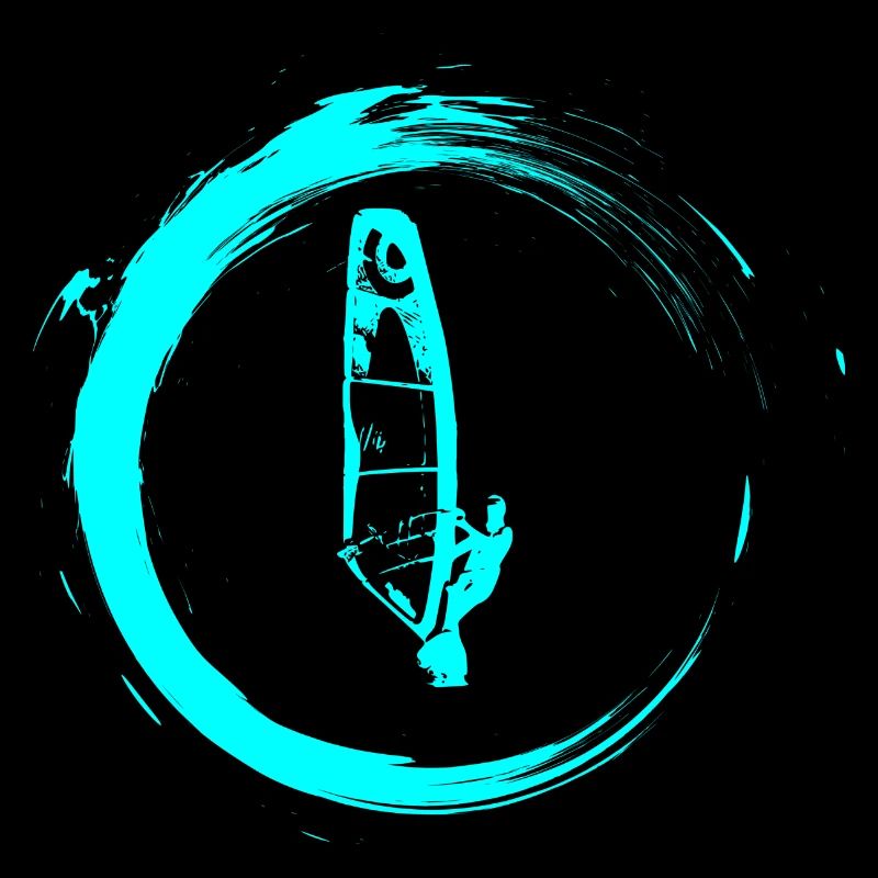 Windsurfers windsurfing