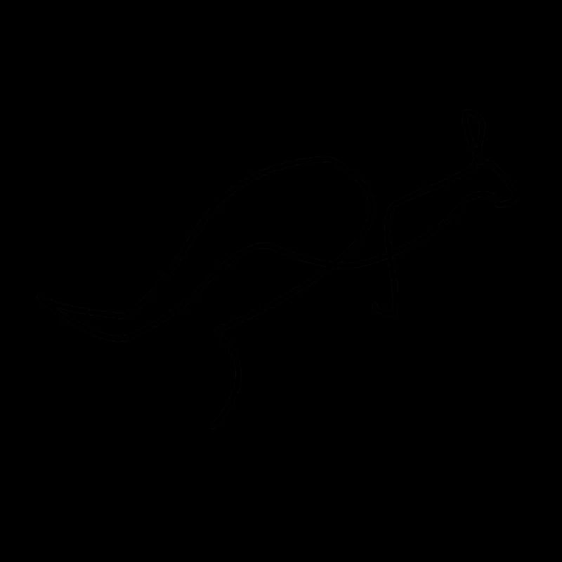 one line Känguru schwarz
