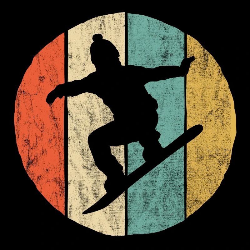 Retro Vintage Snowboarder Wintersport Fun Geschenk