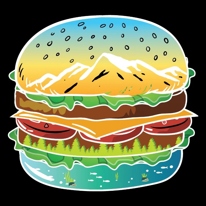 Delicious burger artwork Tee. Leckerer Burger Kuns