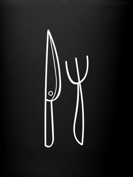 Couteau et fourchette dessin
