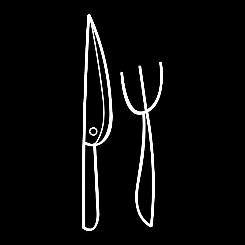 Knife and fork cutlery drawing