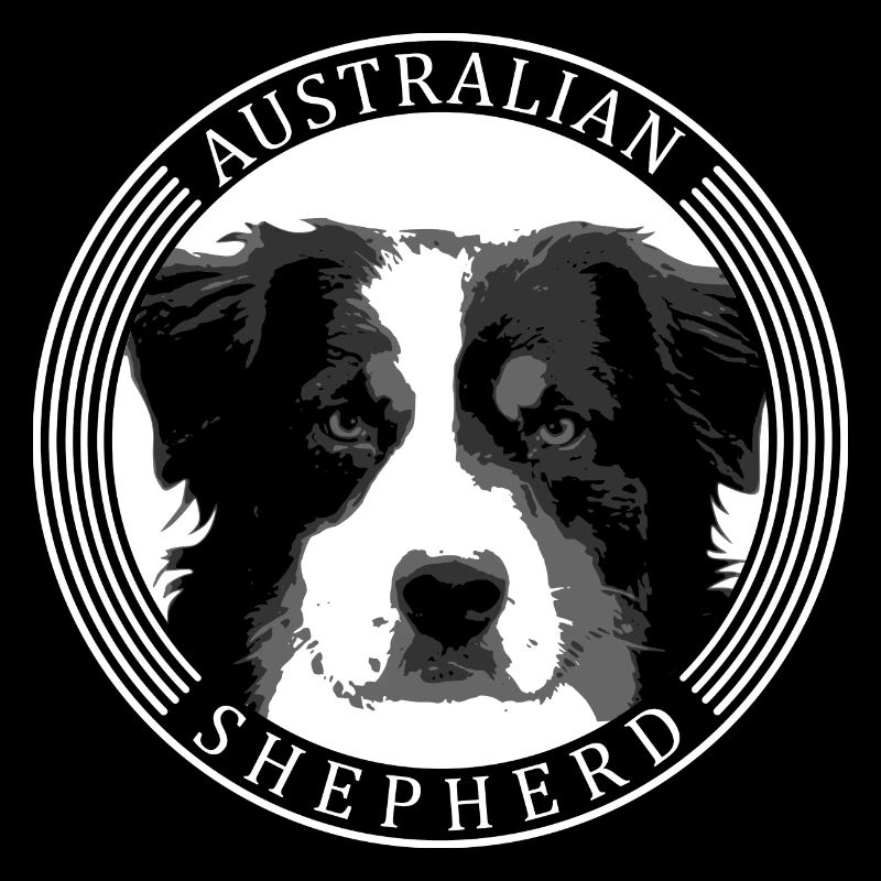 Australischer Schäferhund Logo weiss rund