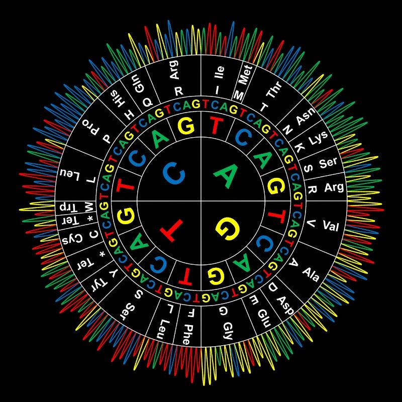 Sanger Codon Circle (fond sombre)