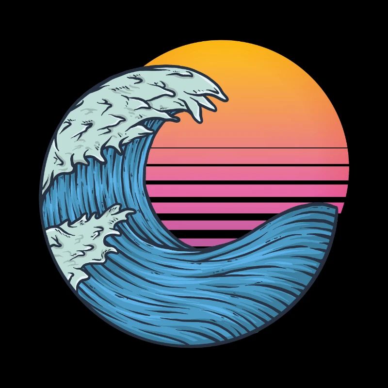 Vague avec soleil
