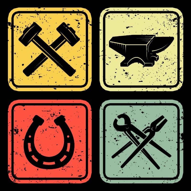 Maréchal ferrant fer à cheval