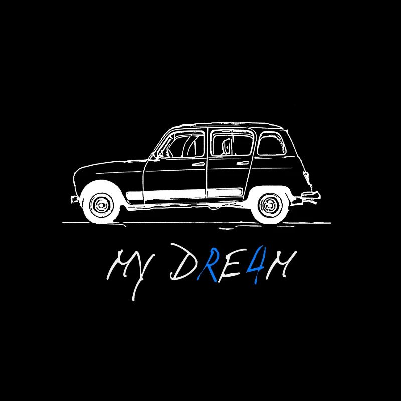 French Oldtimer R4 Scribble