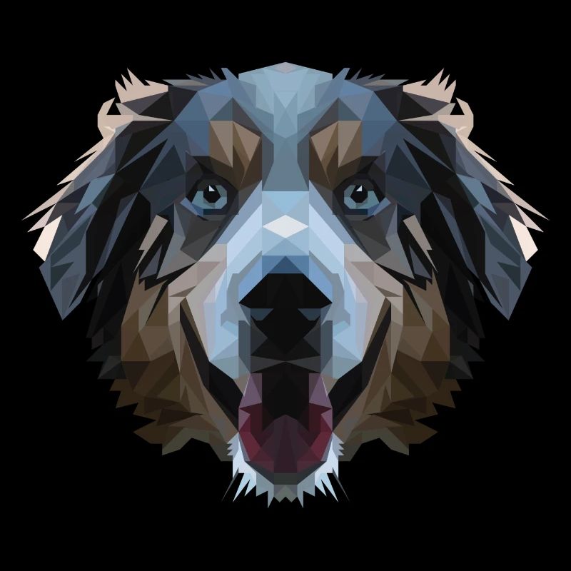Dog Aussie polygon