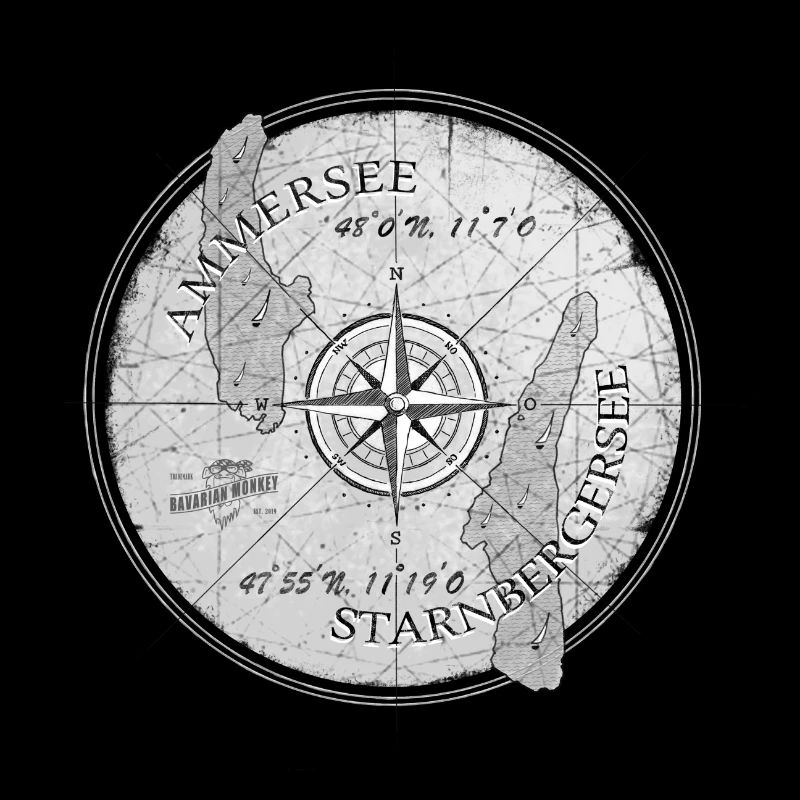 Bavarian Monkey Ammersee Starnbergersee map