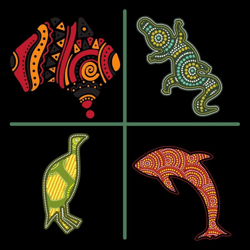 Aboriginal Australian Art des points Animaux