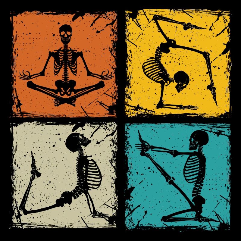 Funny skeleton poses mri technologist radiology