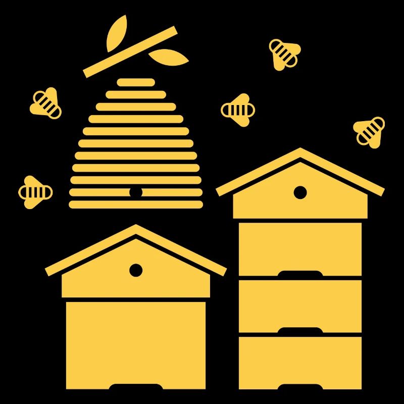 Beehives and bees