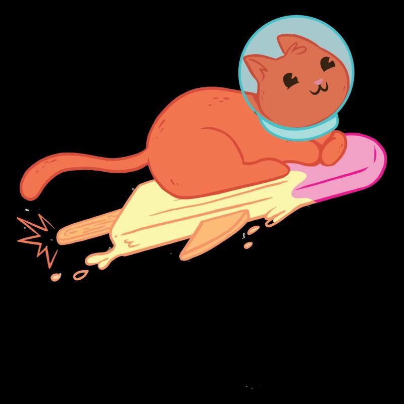 Crème glacée de chat d’espace, fusée de chat d’astronaute
