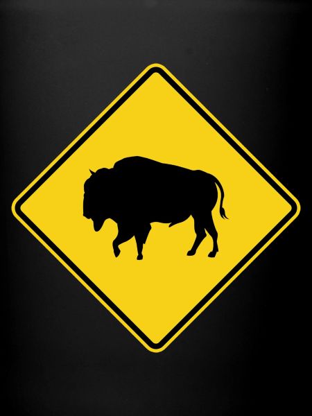 Bison Warning Sign