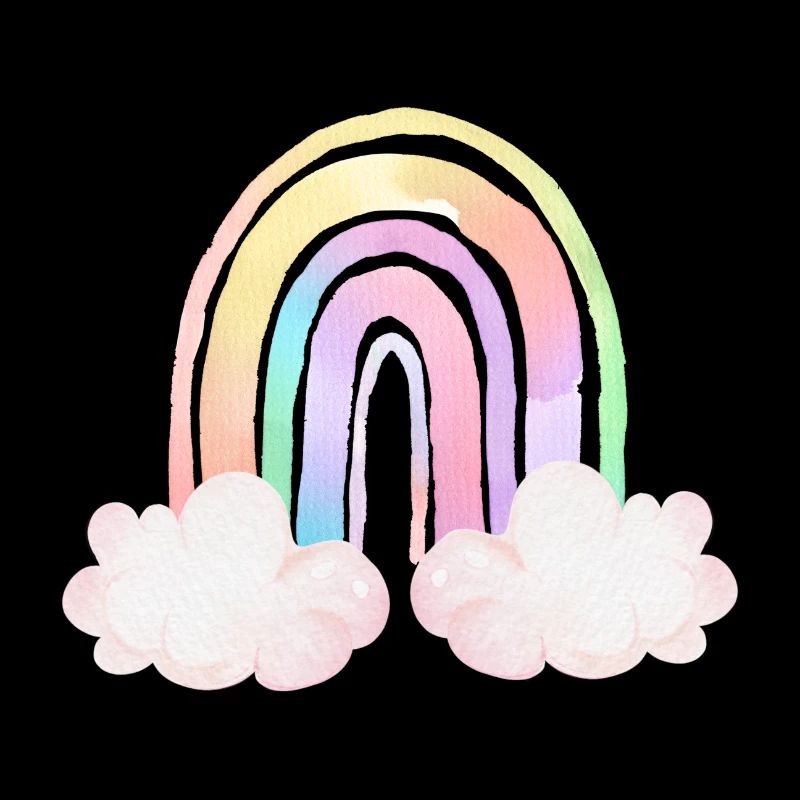 Watercolor Rainbow Clouds