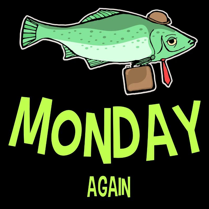 Monday Again - Monday Again T-shirt with fish
