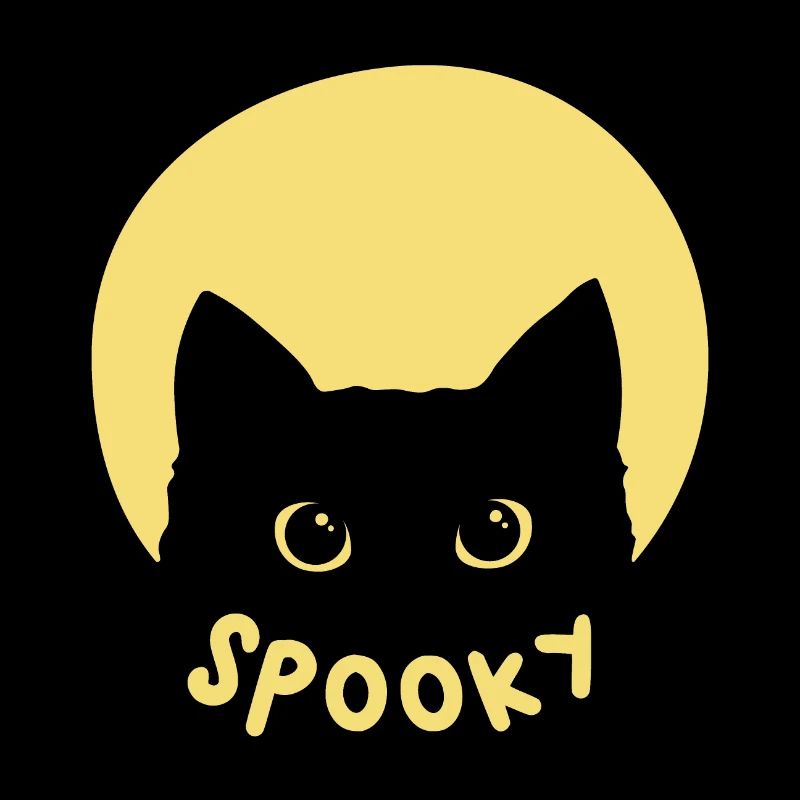 Chat noir, effrayant (effrayant). Halloween, Lune