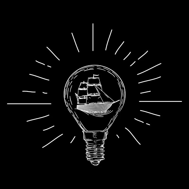 Light bulb with ship Maritime motif