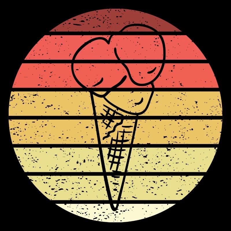 Cornet de crème glacée Retro Style Vintage