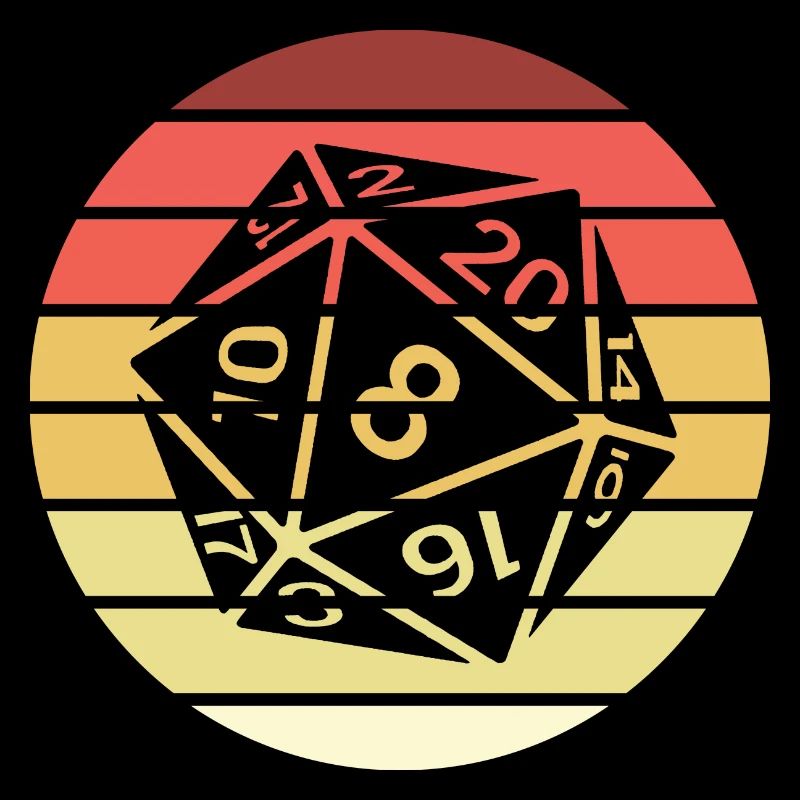 20-sided Cube Retro Style Vintage