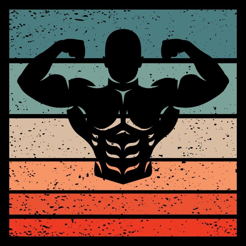Culturisme Double Biceps Retro Style Vintage