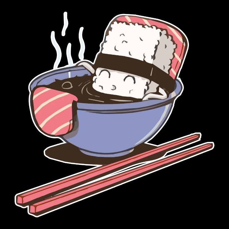 Sushi Suppe Illustration Geschenk