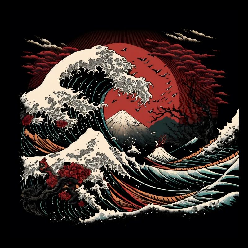 Ukiyo Wave Art japonais