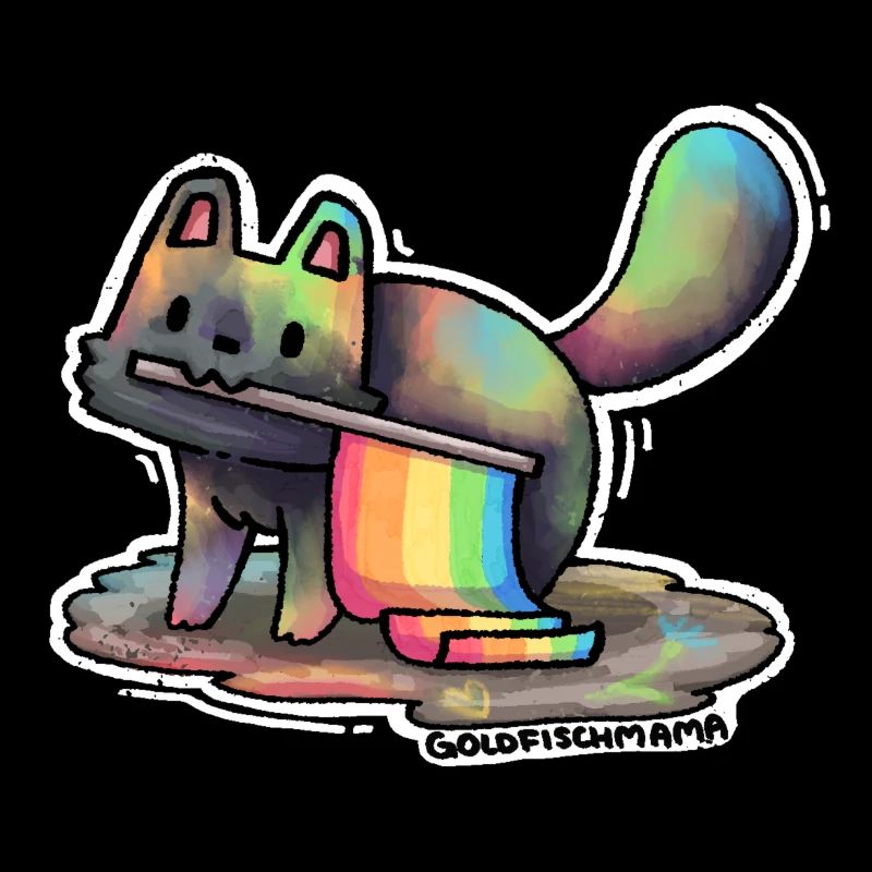 Chat arc-en-ciel