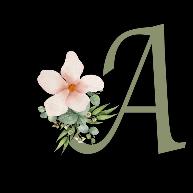 Lettre A avec fleur