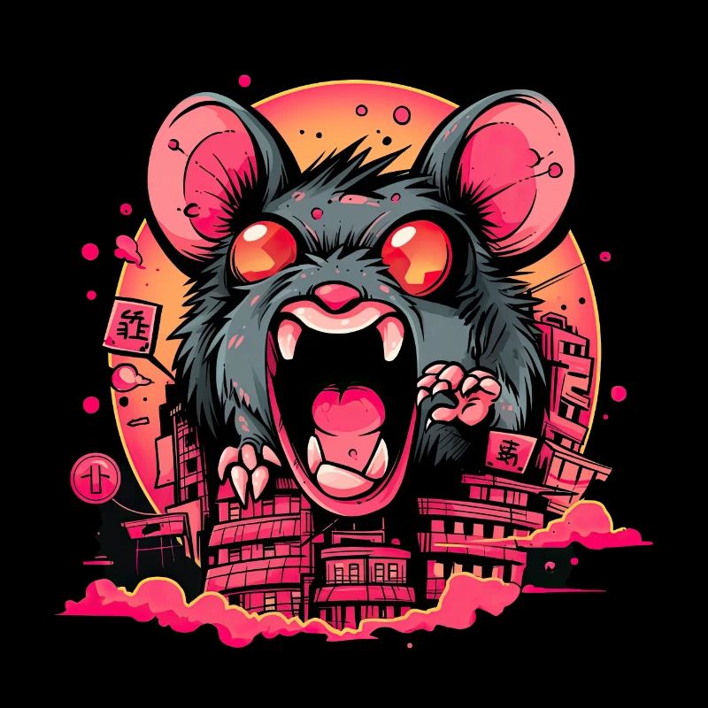 Kawaii Monstre Rat Géant
