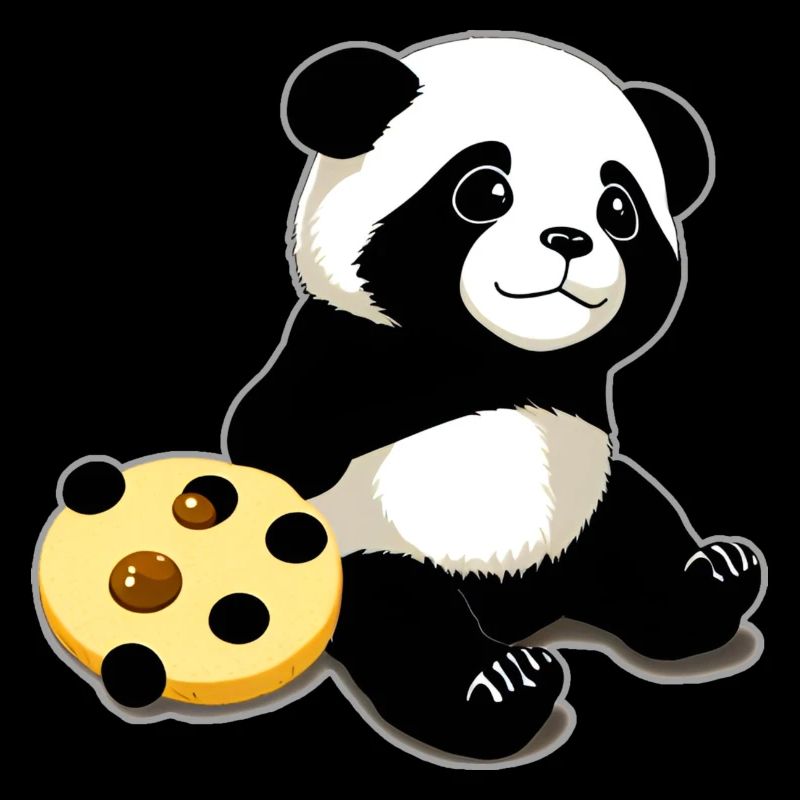 Süßes Panda Bärchen mit Keksen