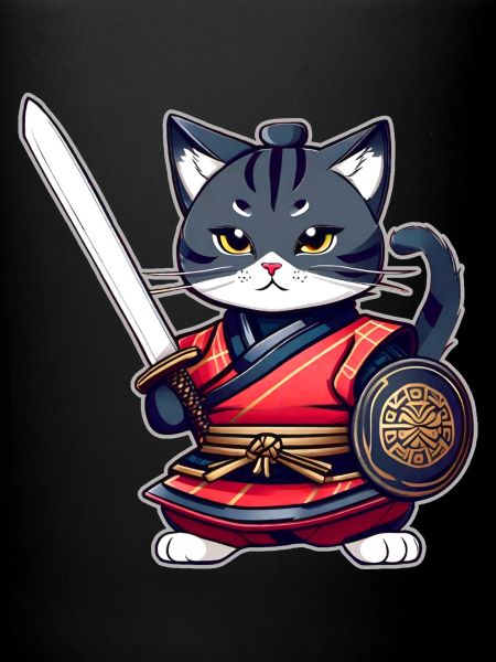 Cute samurai cat
