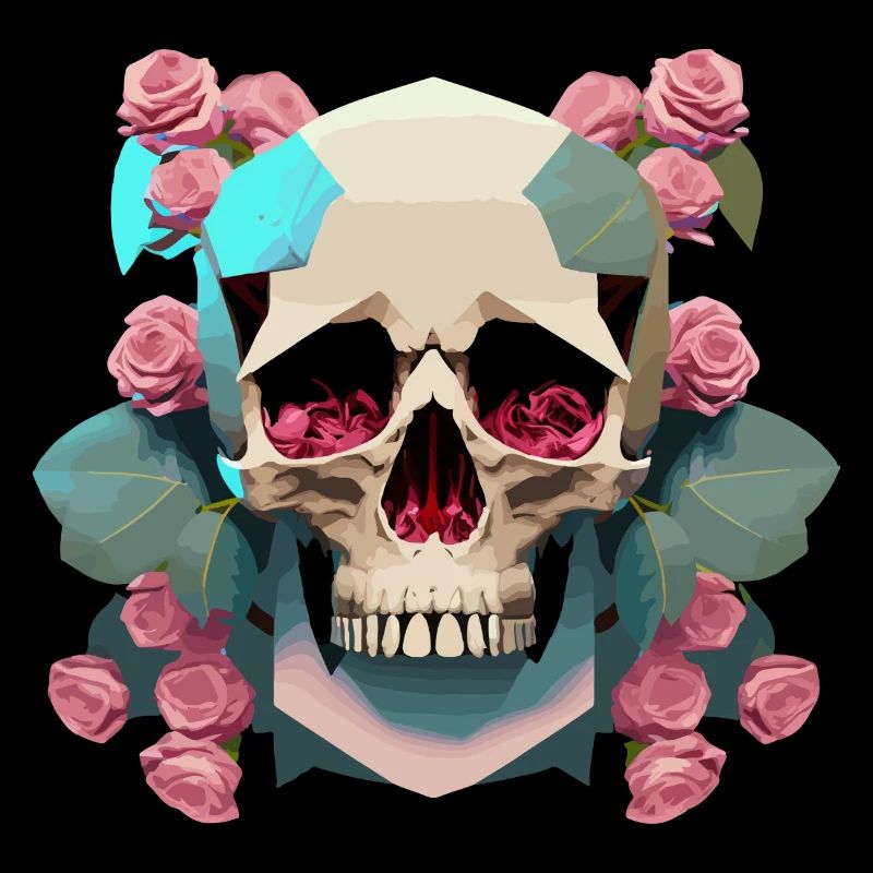 low poly art totenkopf