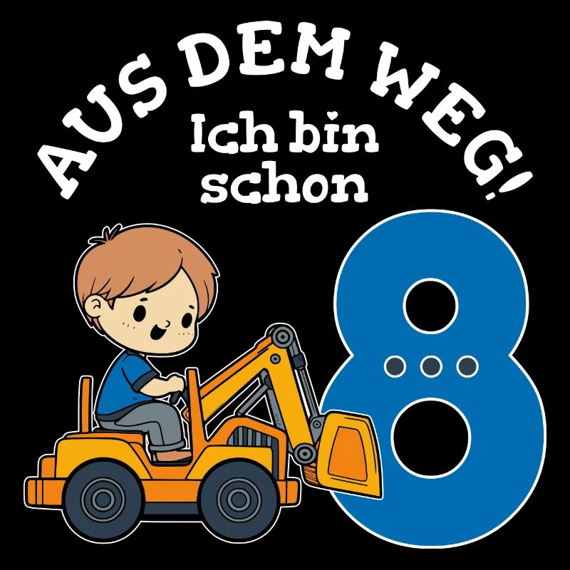 8. Geburtstag Bagger Junge