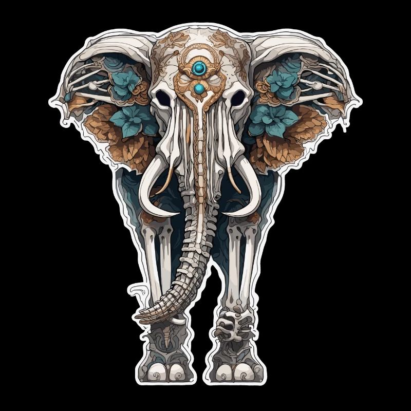 Elephant / Animal / Oriental / Flowers / Pattern