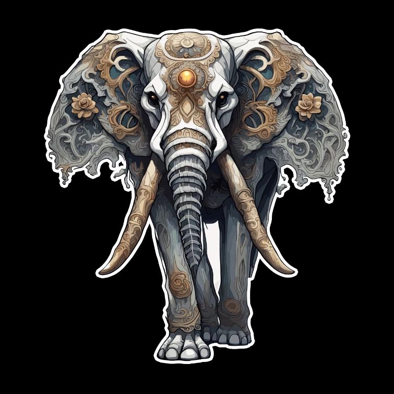 Elefant / Tier / Orientalisch / Blumen / Muster