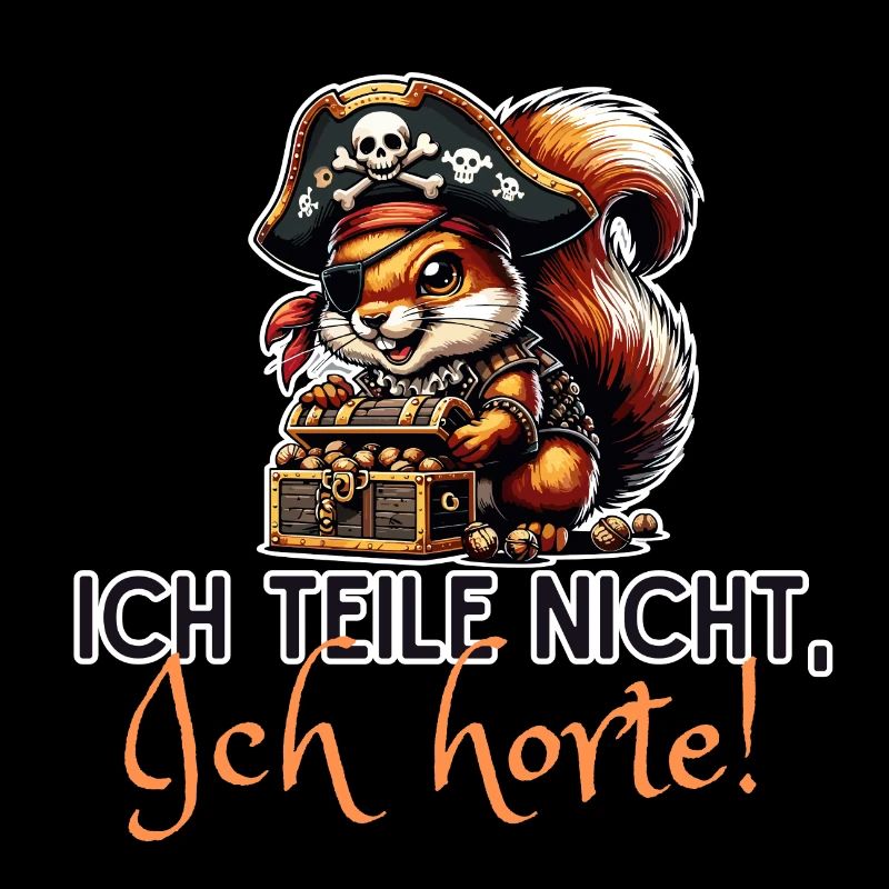 Eichhörnchen Pirat witziger Spruch