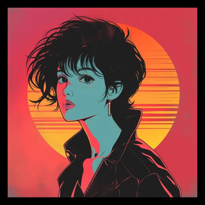 Impression de mode de haute qualité de fille anime des années 80
