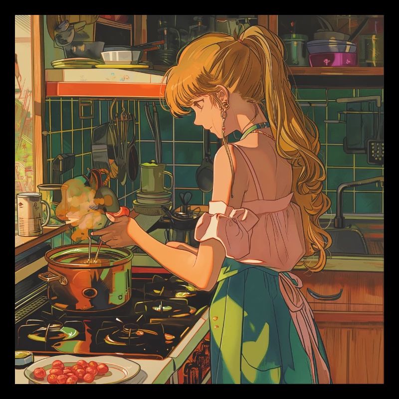 Impression de mode de haute qualité de fille anime des années 80