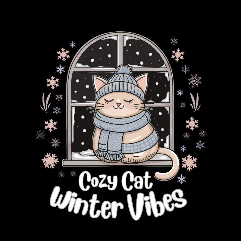 Kuschelige Katze, Winterstimmung