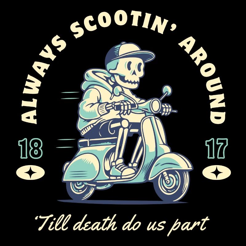 Always Scootin' - Trottinette Retro Skull
